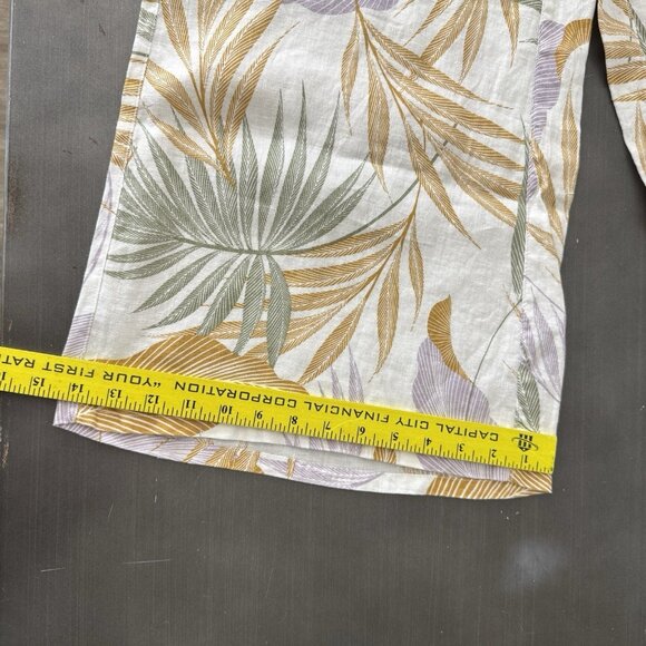 Tahari 100% Linen Crop Palazzo Pant Wide Leg Tropical Beachy Resort Vacation S‎ - Picture 9 of 9